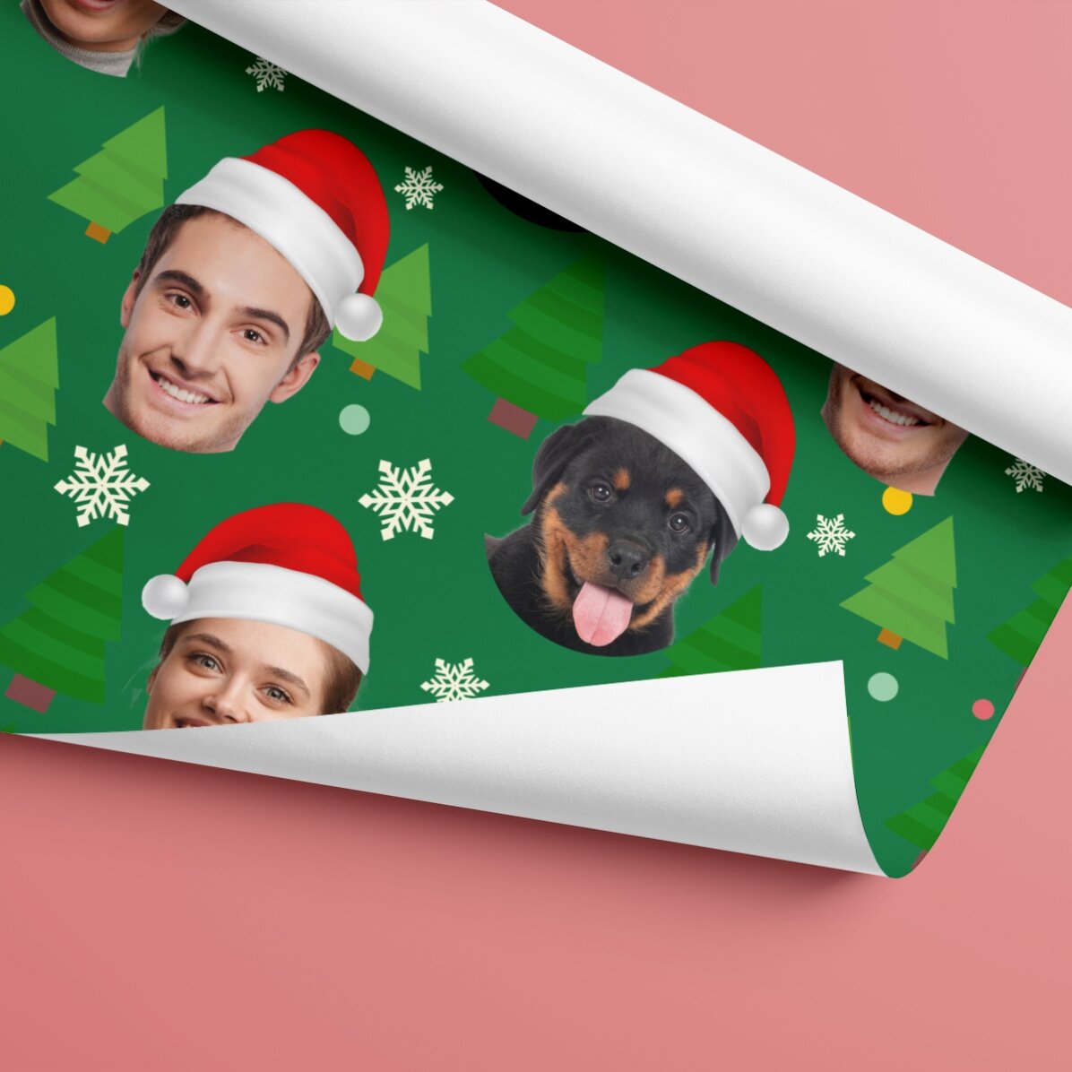 Gepersonaliseerd cadeaupapier met 3 foto
