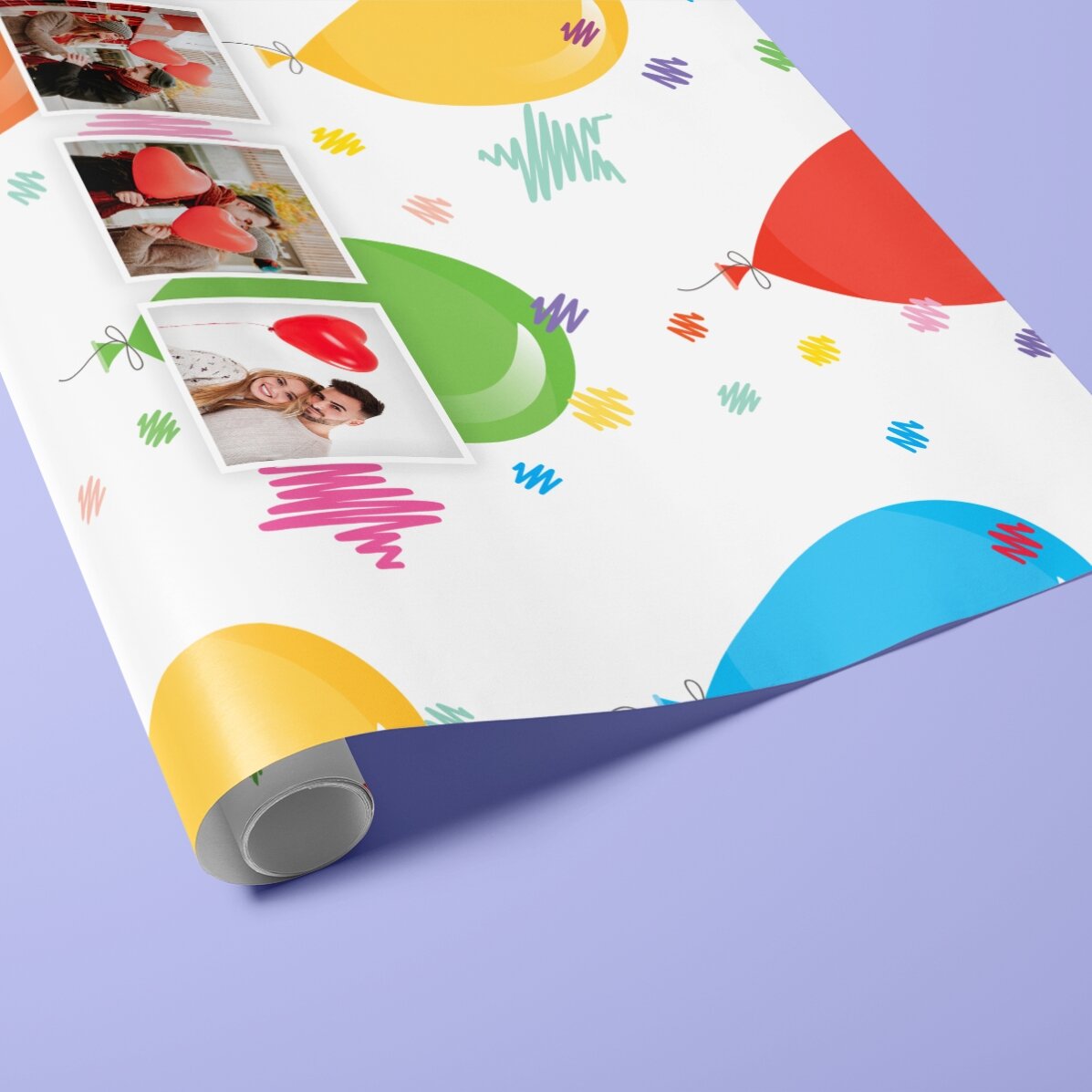 Gepersonaliseerd cadeaupapier met 3 foto