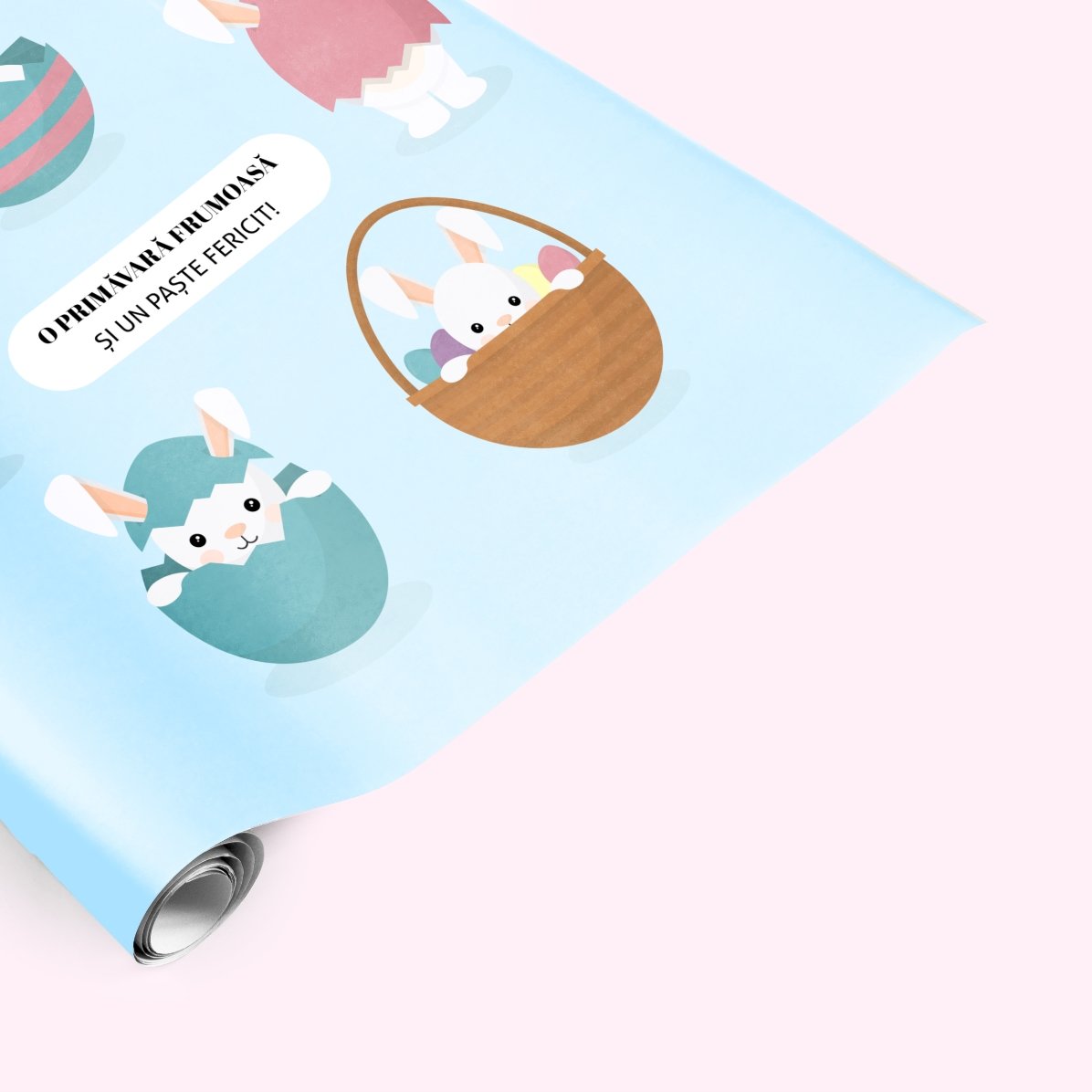 Gepersonaliseerd cadeaupapier met tekst - Konijntjes