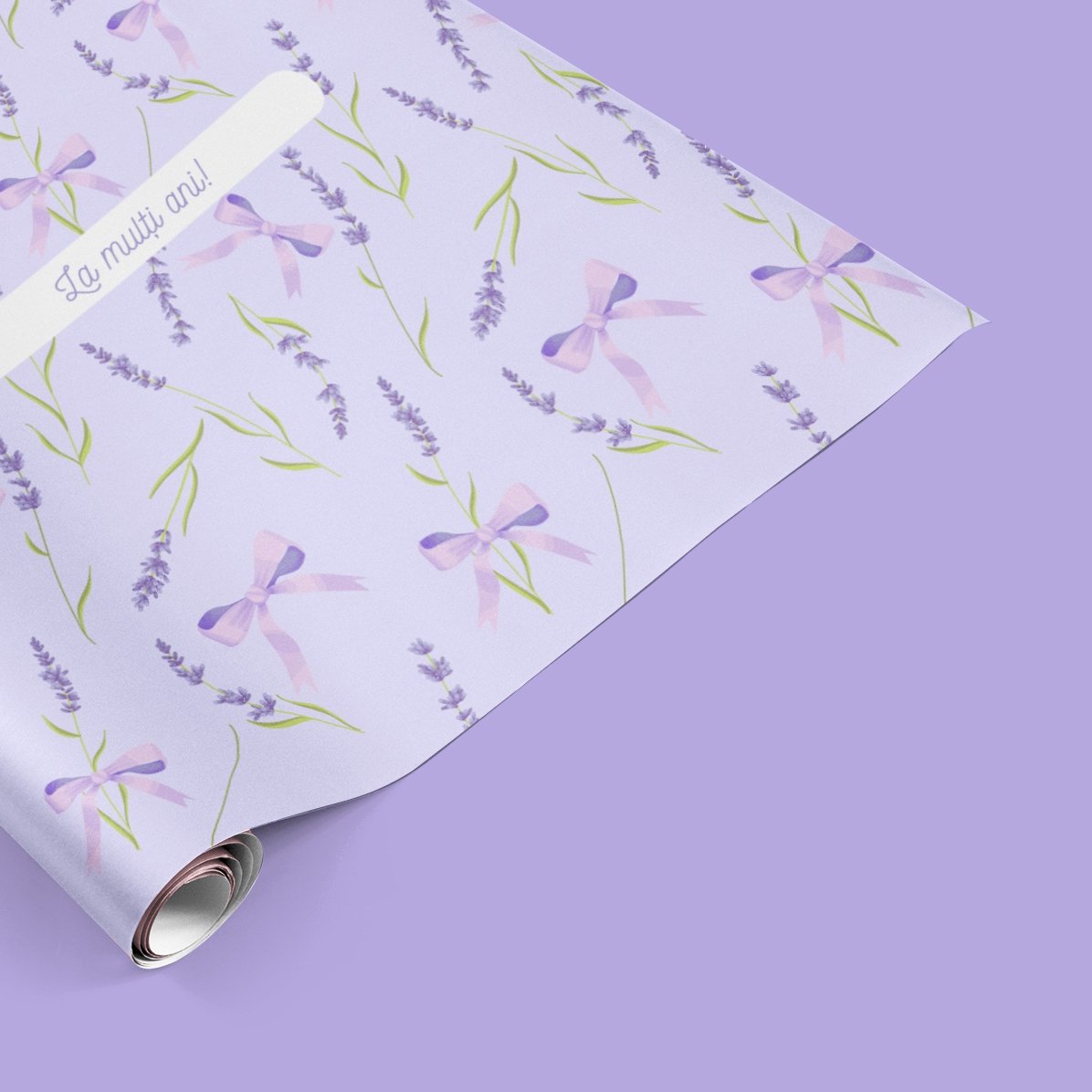 Gepersonaliseerd cadeaupapier met tekst - Lavendel