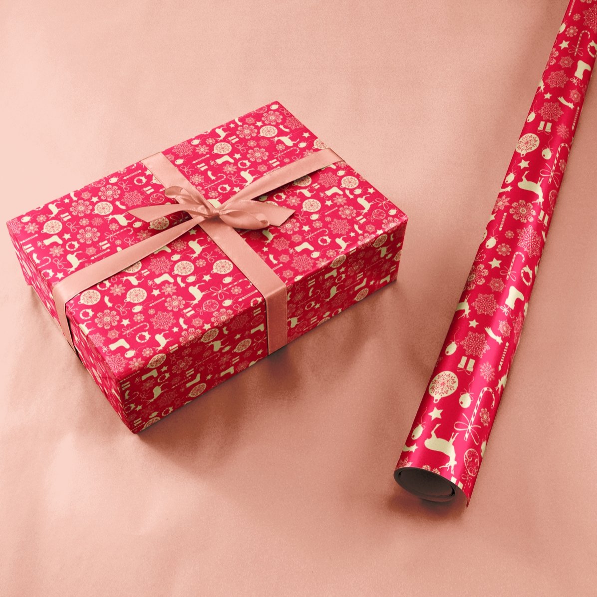 Personalised gift wrapping paper with text in a border - Reni