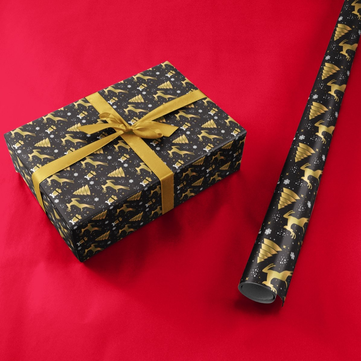Gepersonaliseerd cadeaupapier met tekst in een kader – kerstmotief