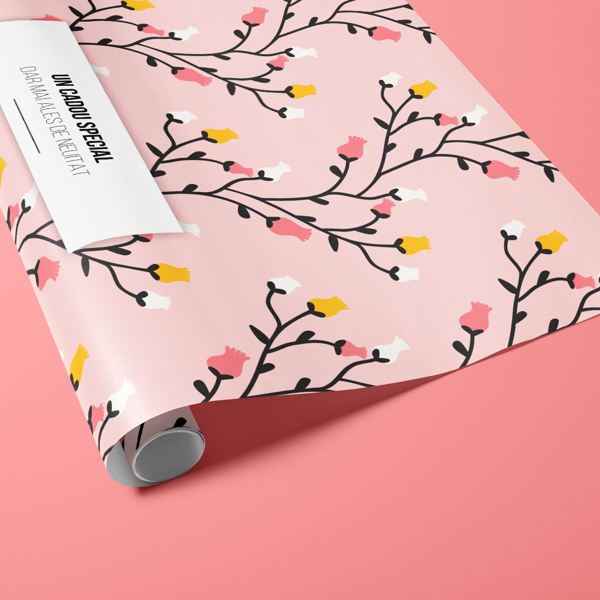 Personalised gift wrapping paper with text in a border - Autumn design