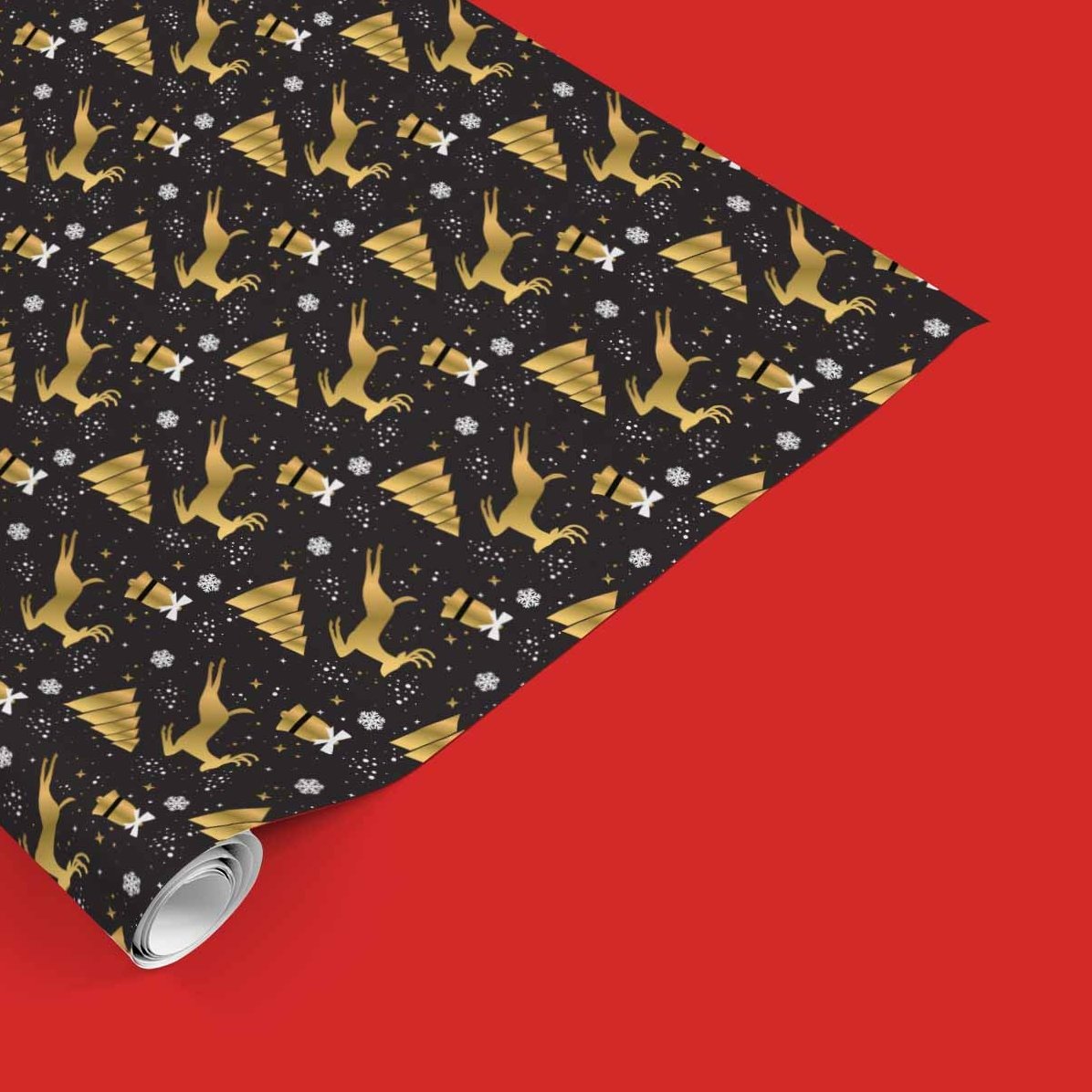 Gepersonaliseerd cadeaupapier met tekst in een kader – kerstmotief