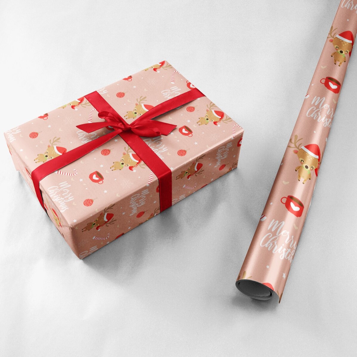 Gepersonaliseerd cadeaupapier met tekst in een kader - Sweet Christmas