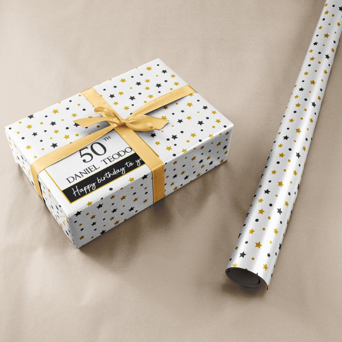 Personalised gift wrapping paper with text - It