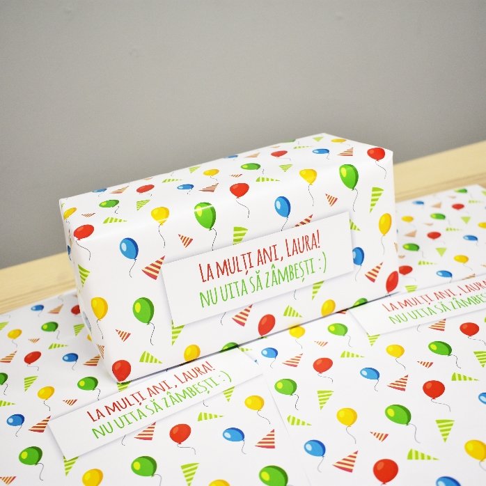 Gepersonaliseerd cadeaupapier - verjaardagsontwerp
