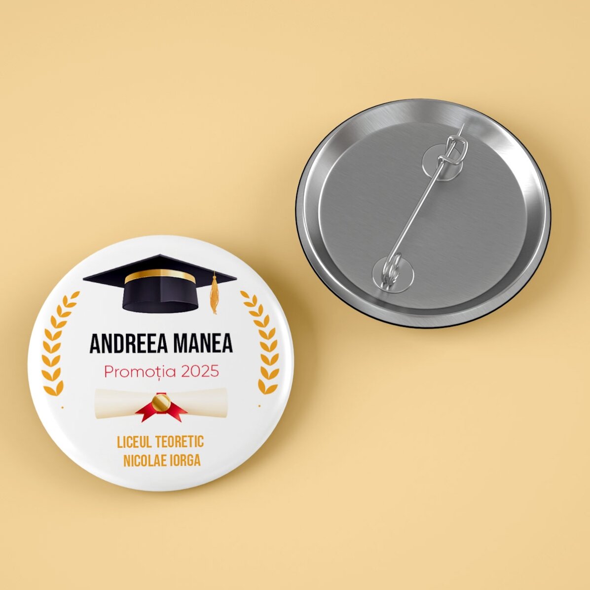 Personalised badge with message - Graduate