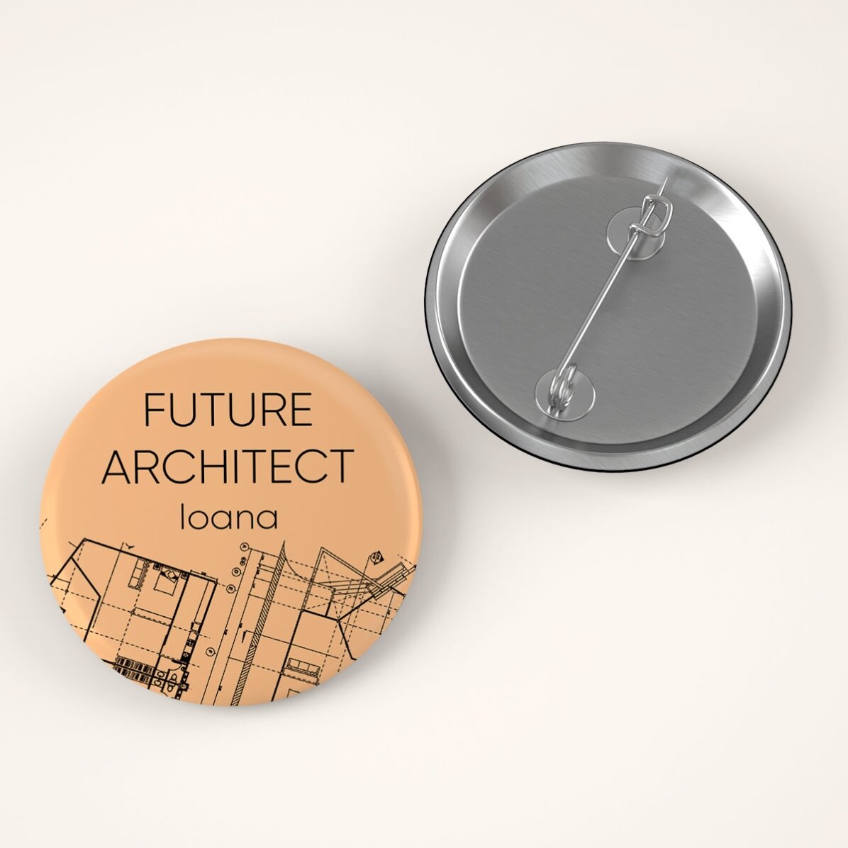 Gepersonaliseerde button met tekst - Architect