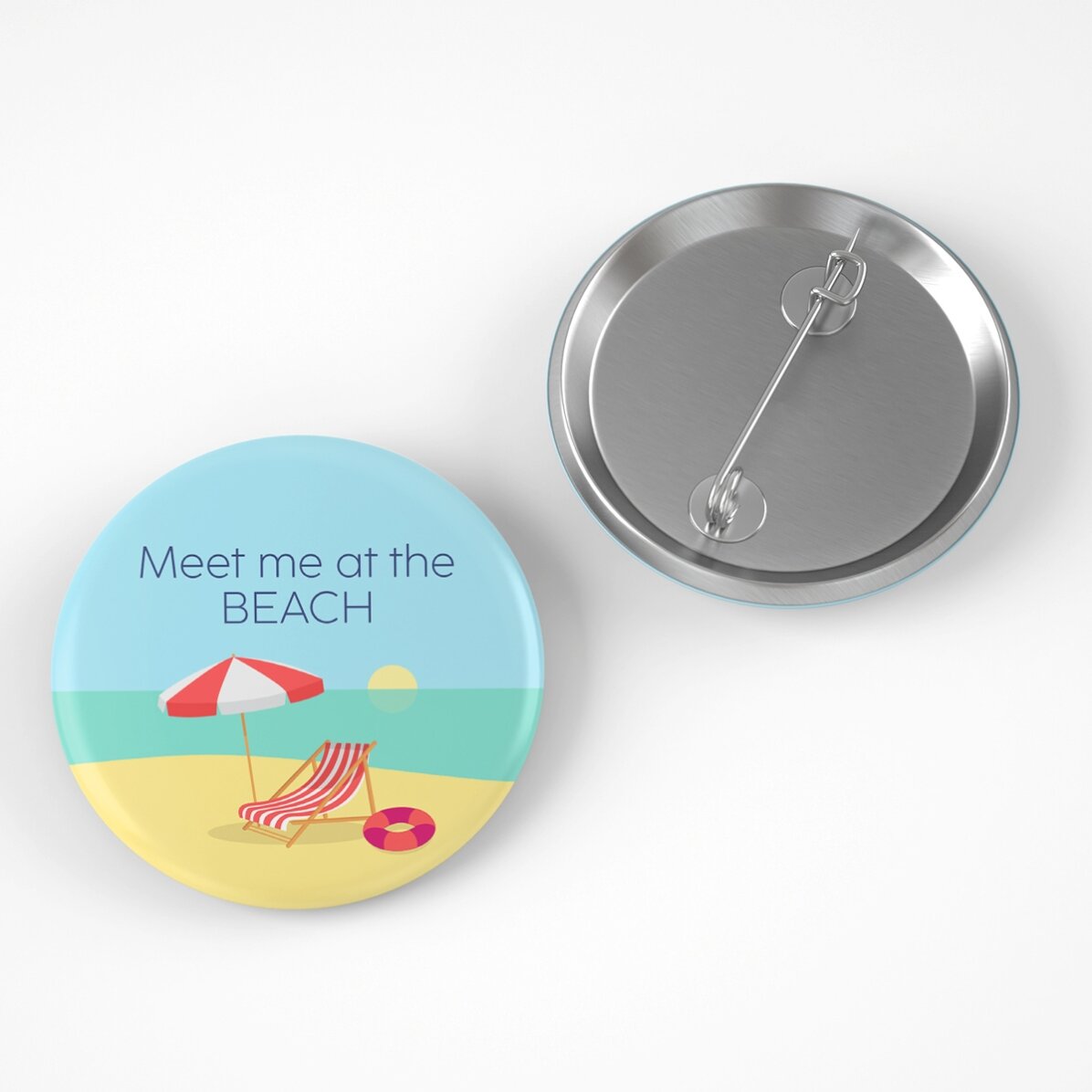Gepersonaliseerd insigne met tekst - Beach time