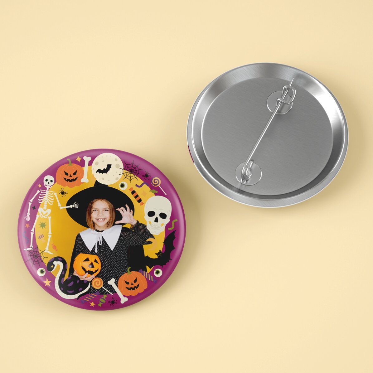 Gepersonaliseerd insigne met foto - Halloween