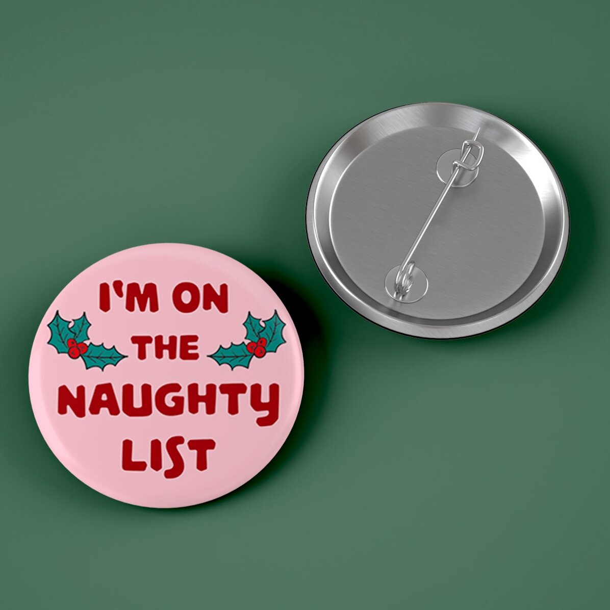 Personalised badge with text - Naughty List
