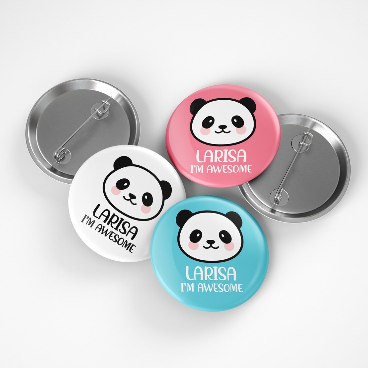 Gepersonaliseerde button met tekst - Panda