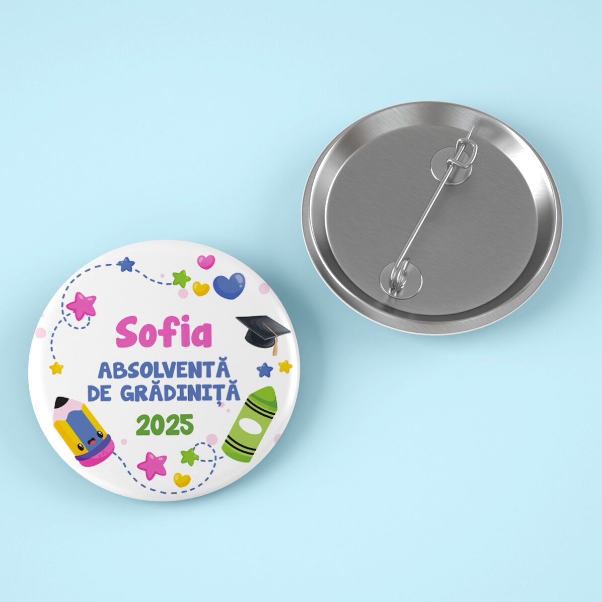Gepersonaliseerd insigne met tekst ter gelegenheid van het afstuderen voor - Afgestudeerde van de kl