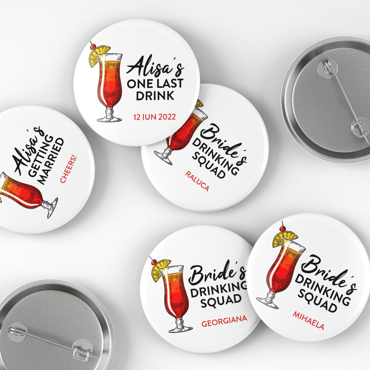 Personalised badge with text for hen parties