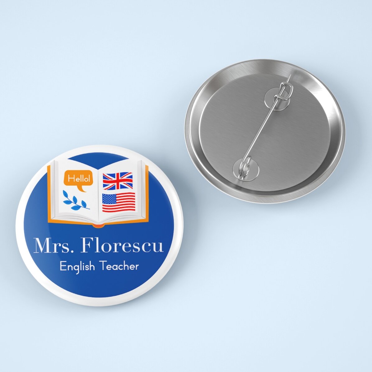 Personalised badge with text - English Teacher