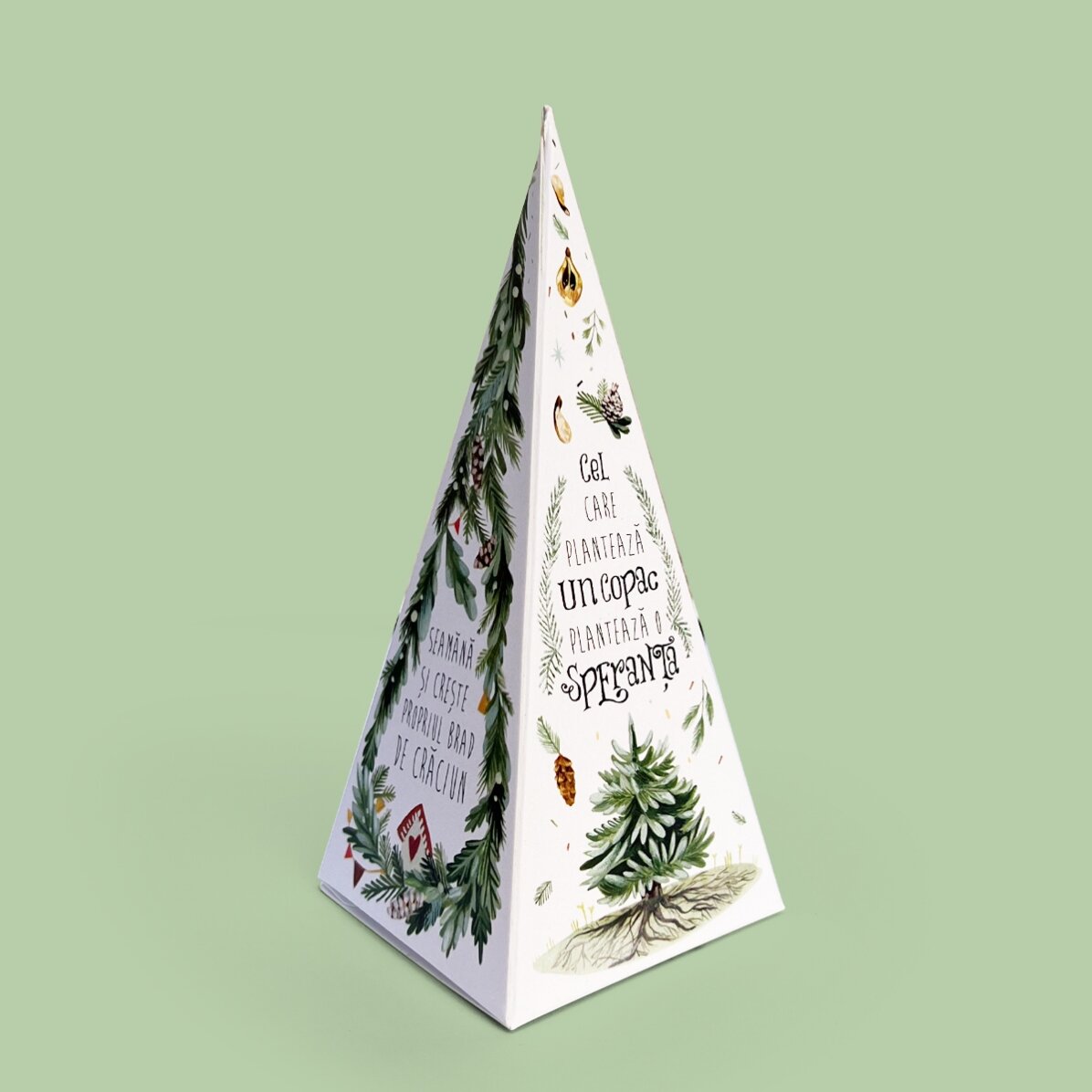 Gepersonaliseerde kerstboom-plantkit met logo en boodschap - Vrolijk Kerstfeest