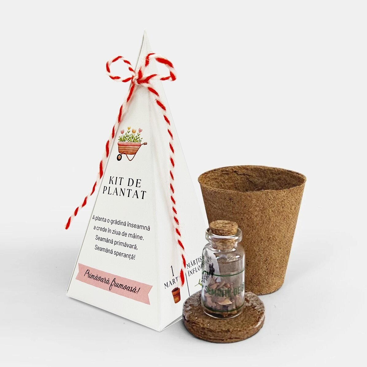 Gepersonaliseerde bloemenplantset met logo en boodschap