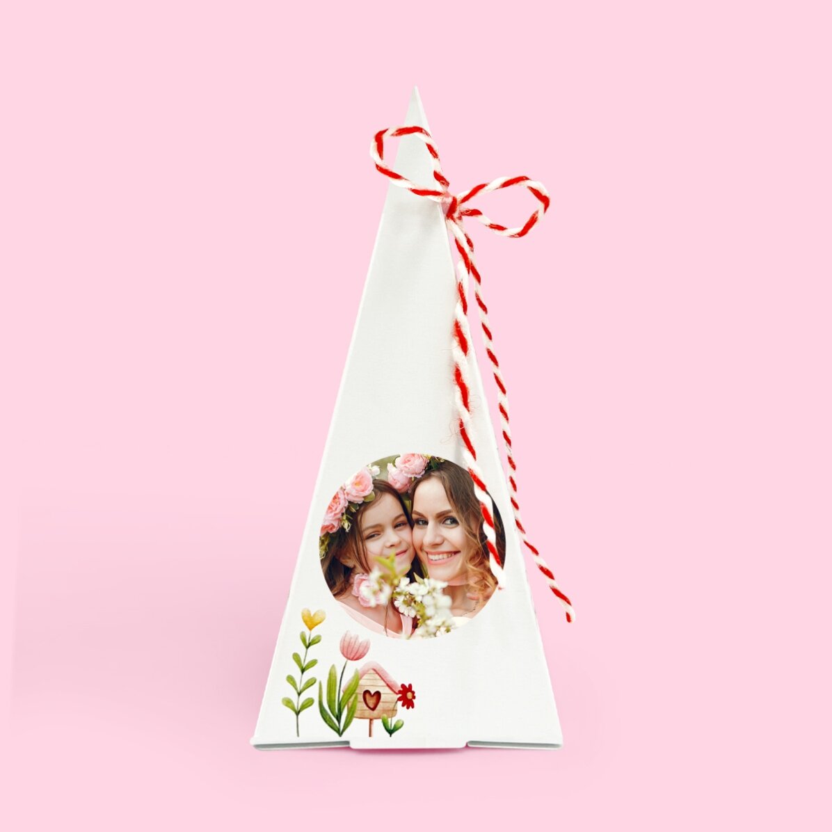 Een gepersonaliseerde bloemenplantset met een foto