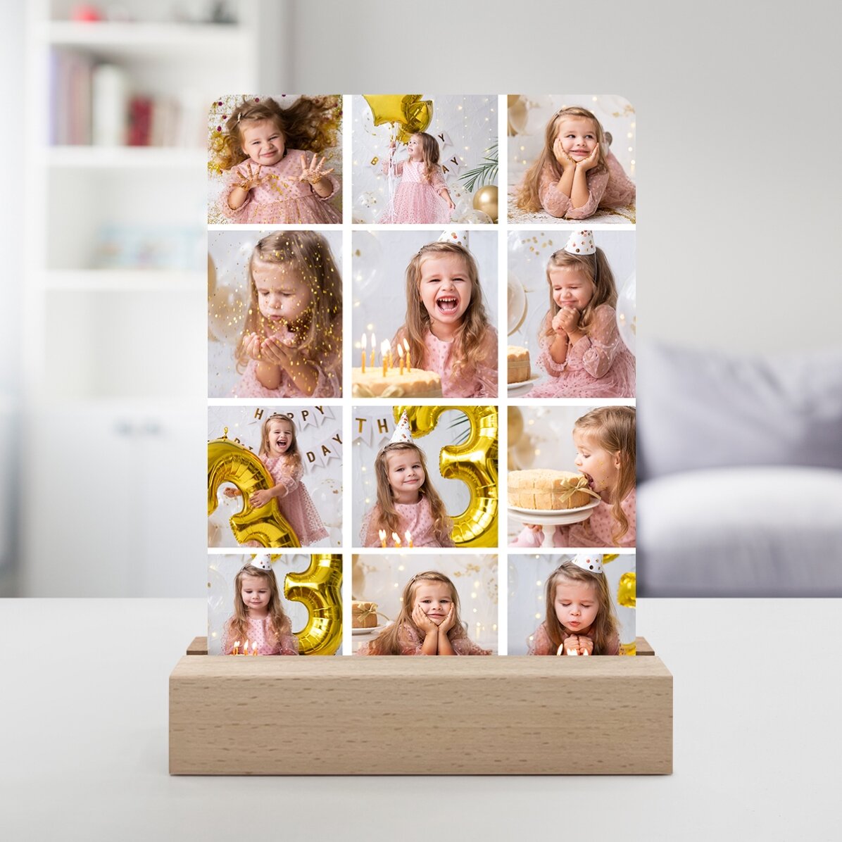 Gepersonaliseerde LED-nachtlampje met 12 foto