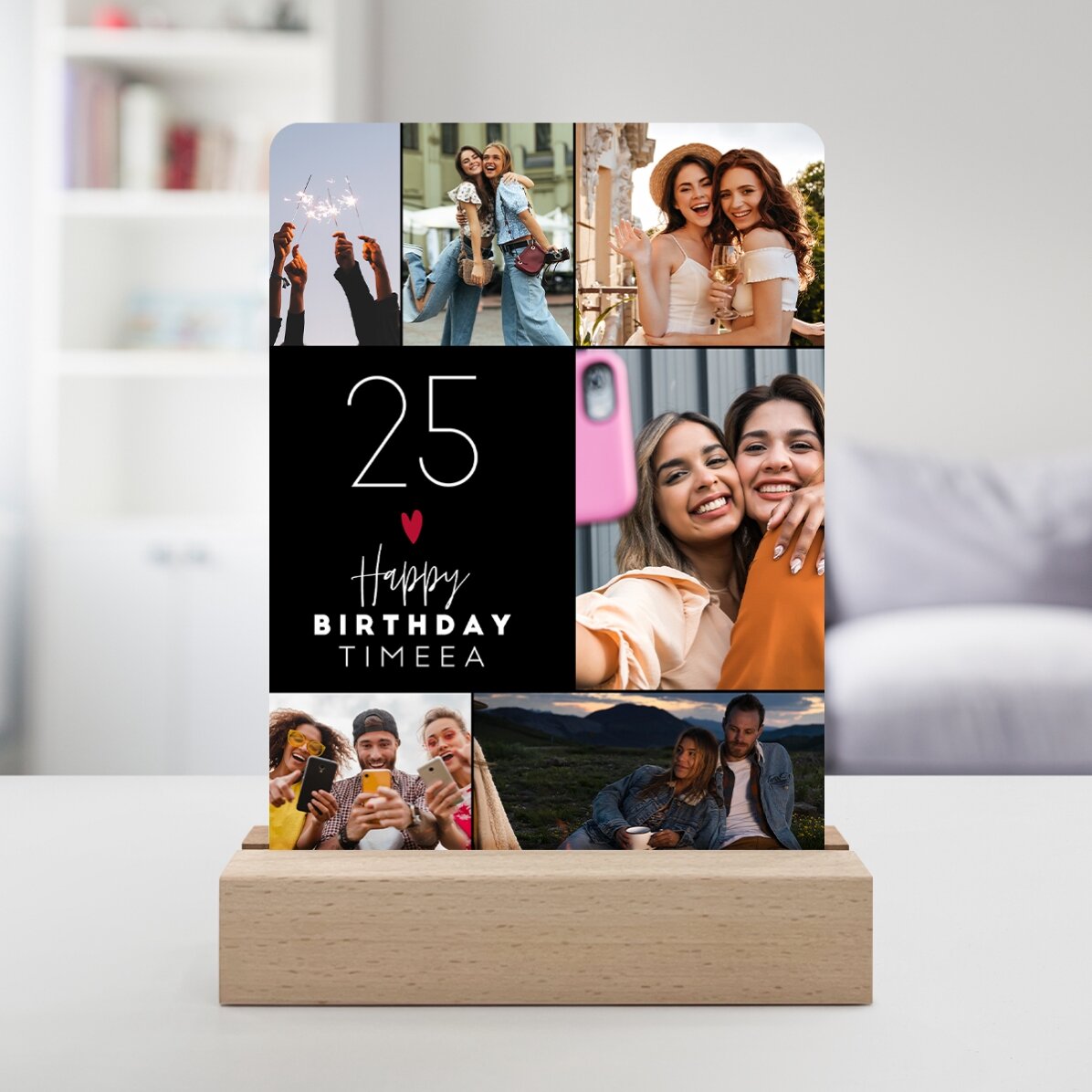 Gepersonaliseerde LED-nachtlampje met 6 foto