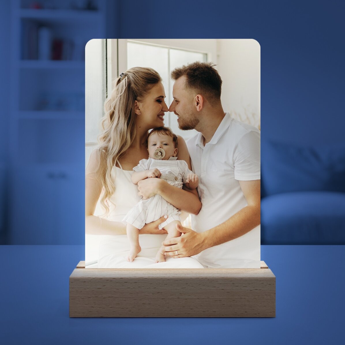 Gepersonaliseerde LED-nachtlamp met een foto