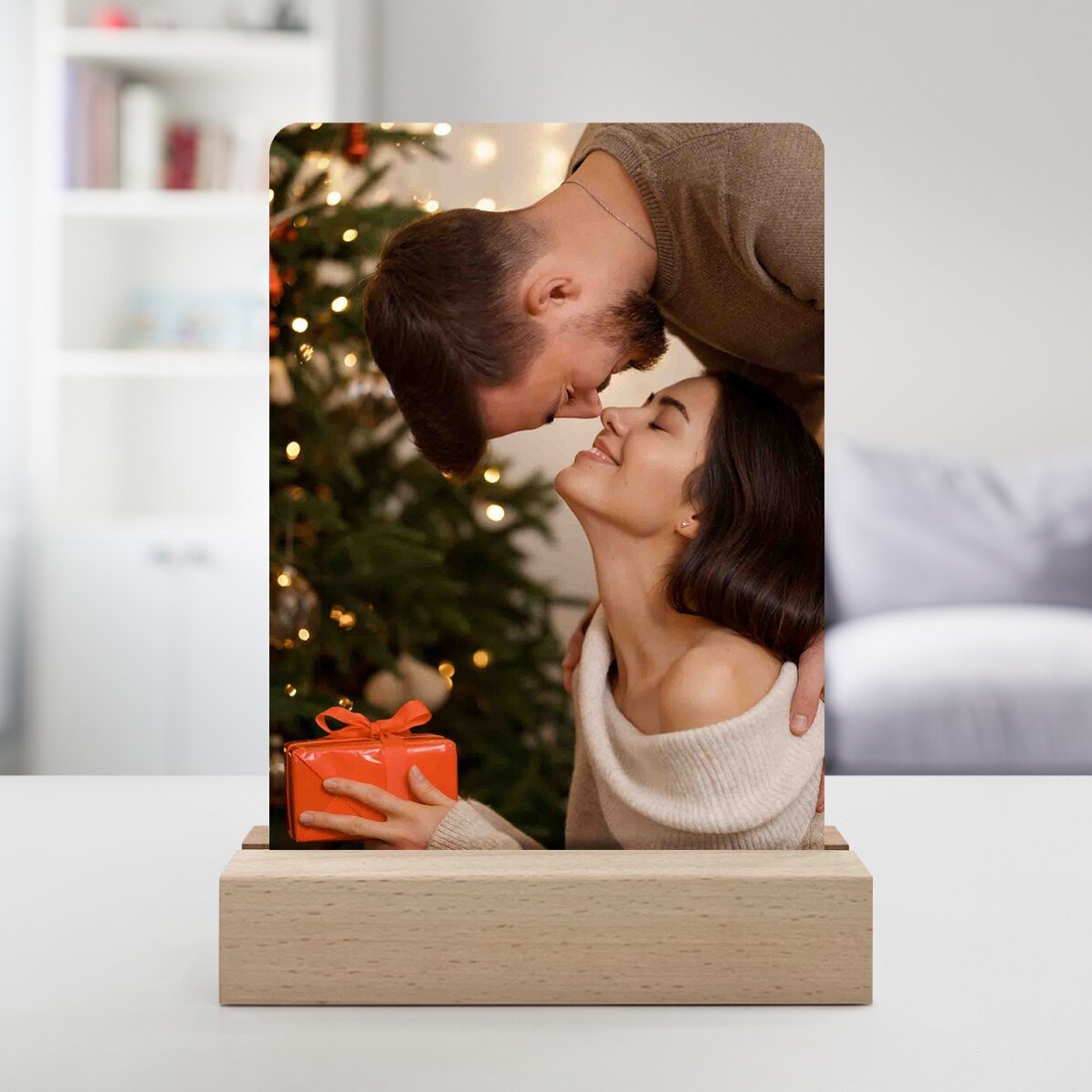 Gepersonaliseerde LED-nachtlamp met een foto