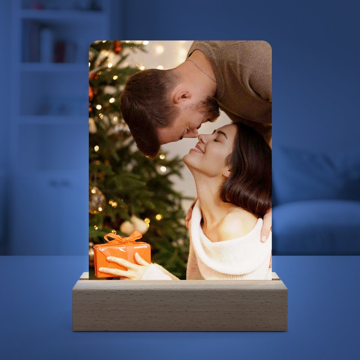 Gepersonaliseerde LED-nachtlamp met een foto