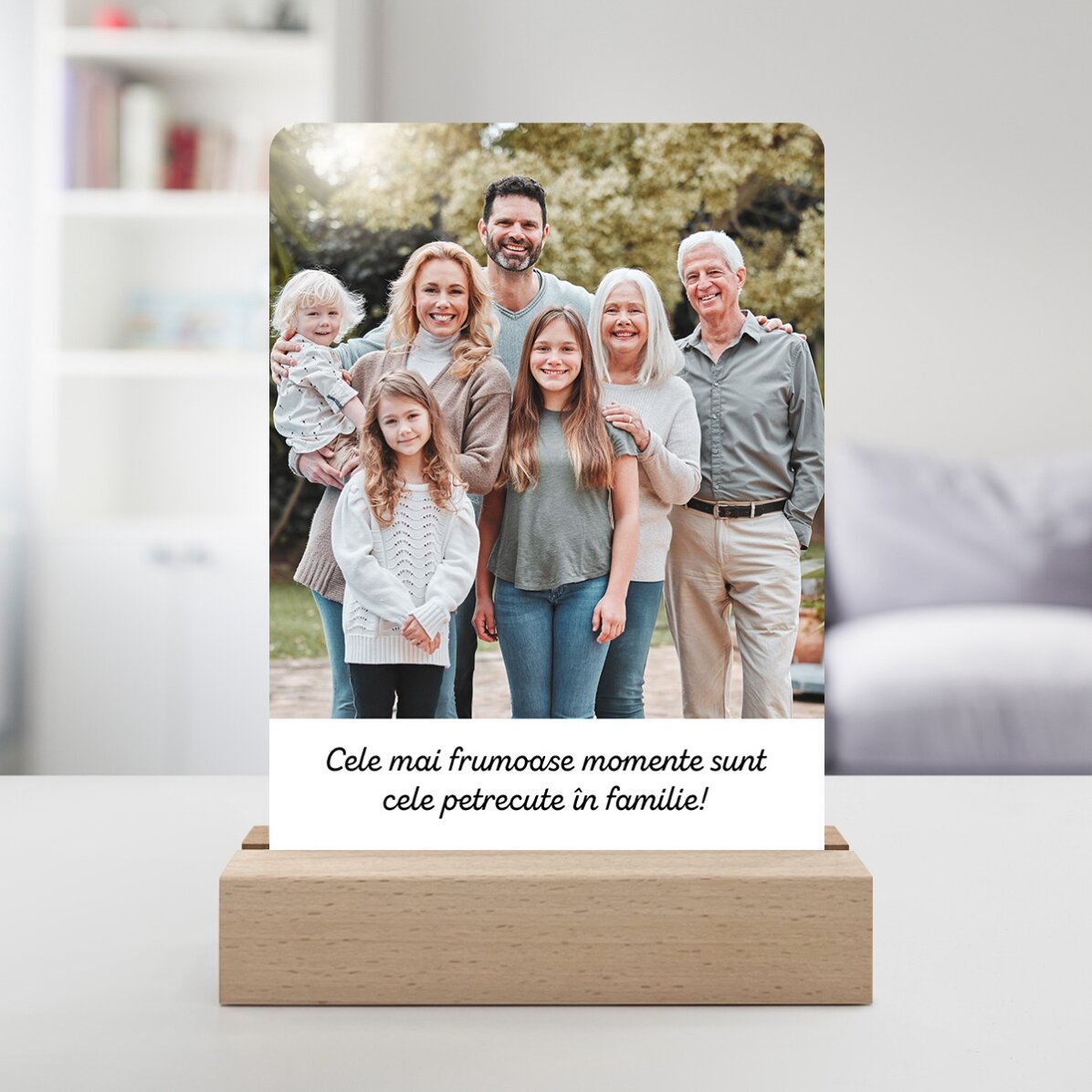 Gepersonaliseerde LED-nachtlamp met foto en boodschap