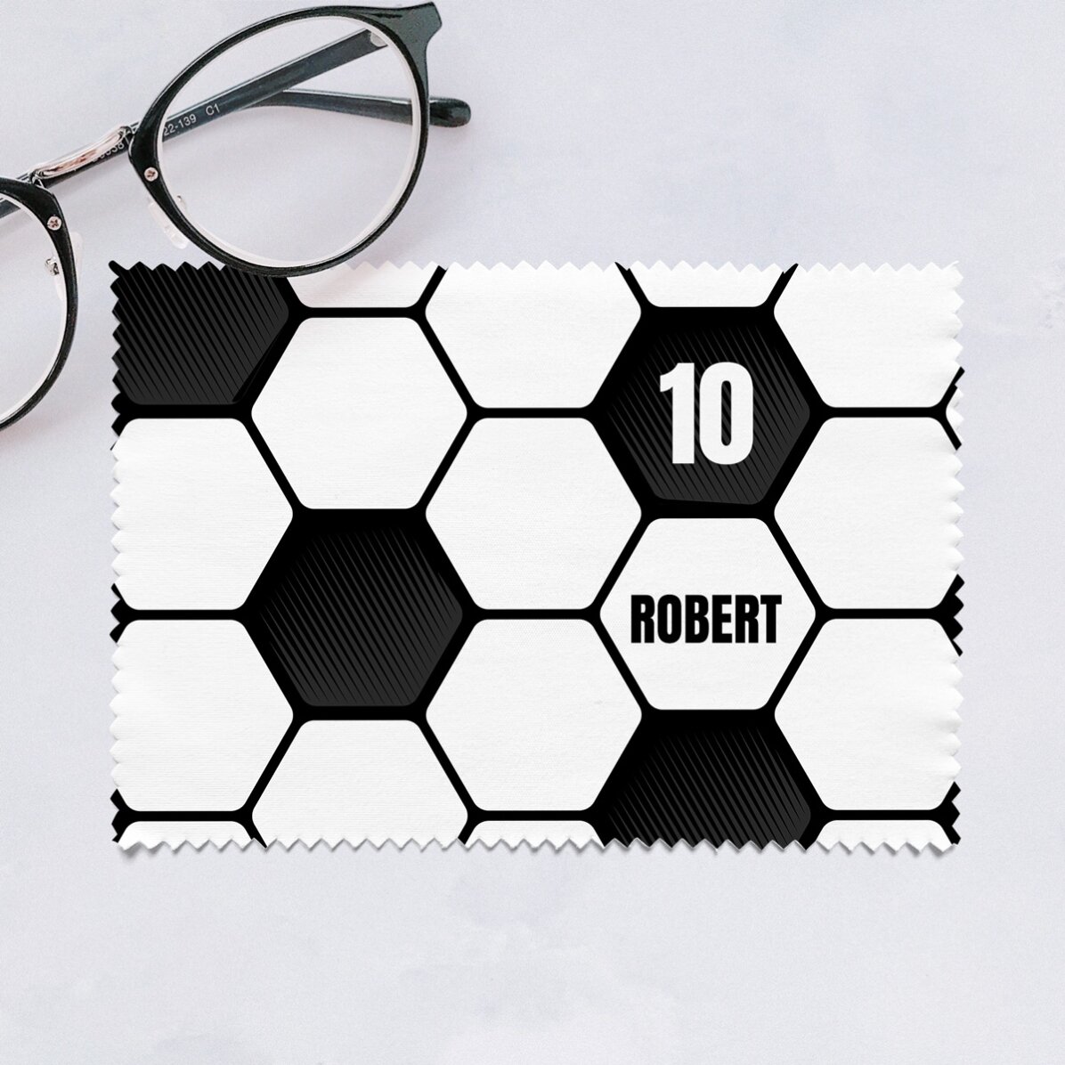 Gepersonaliseerd poetsdoekje voor het schoonmaken van schermen/brillen - Voetbal