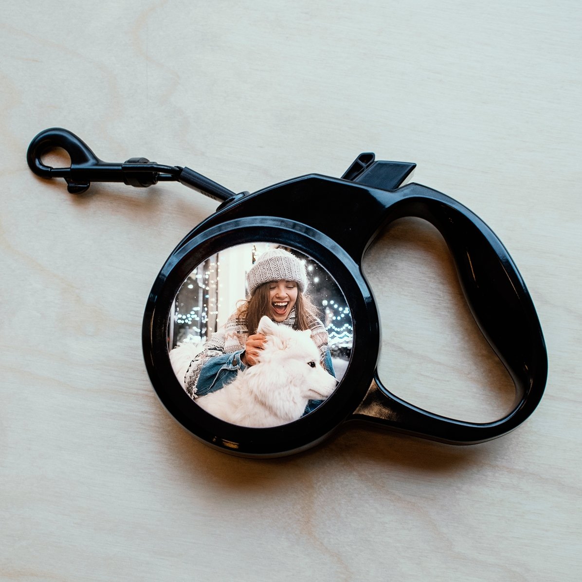 Gepersonaliseerde hondenriem met twee foto’s
