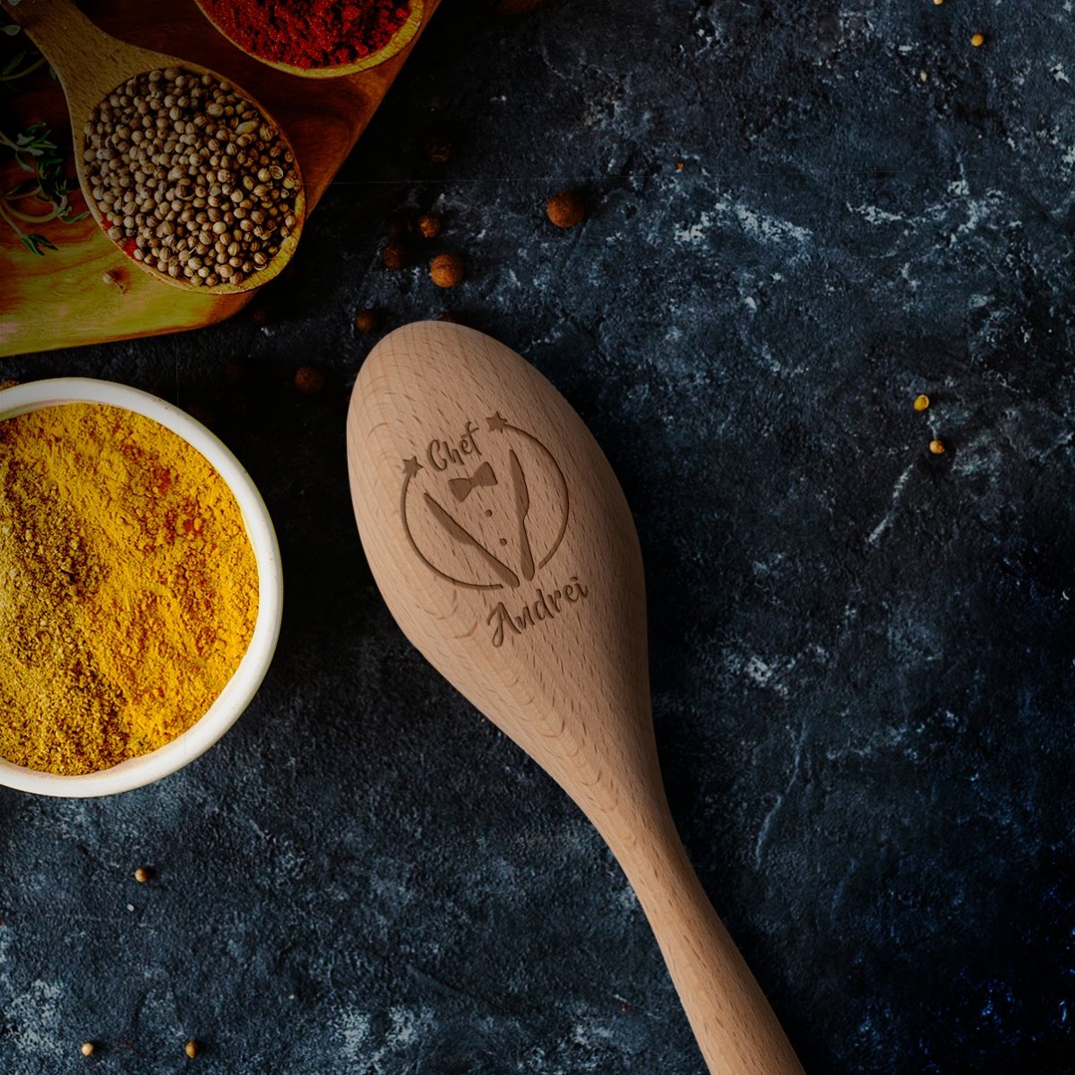 Personalised wooden spoon - Chef cook