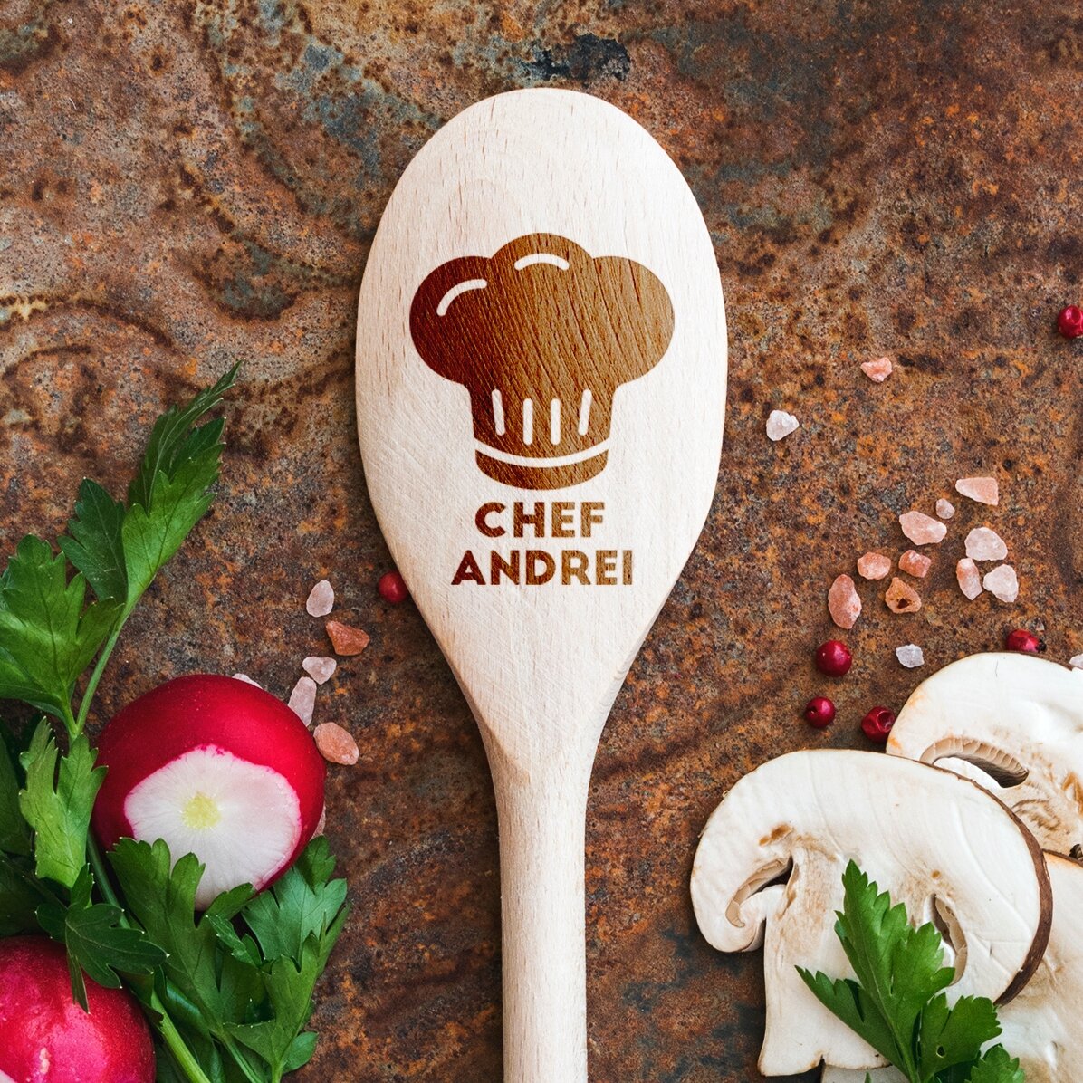 Gepersonaliseerde houten lepel - Chef