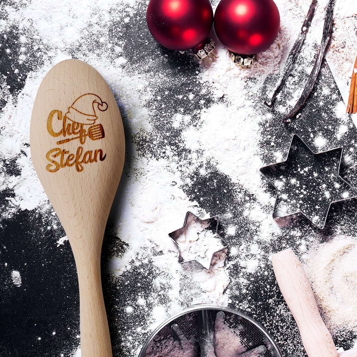 Personalised wooden spoon - Christmas chef