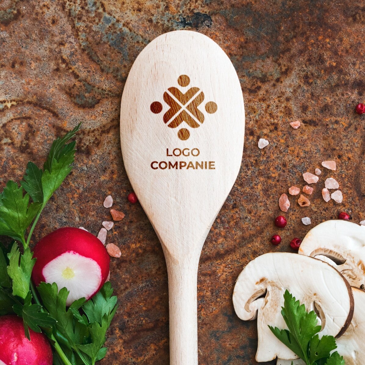 Personalised wooden spoon with logo