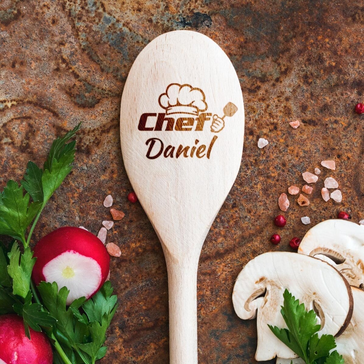 Personalised wooden spoon - Chef Cook