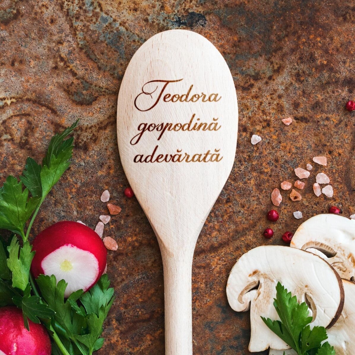Personalised wooden spoon with text - Gospodina