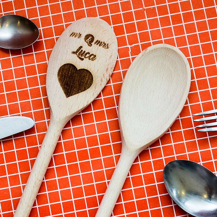 Gepersonaliseerde houten lepel - Mr & Mrs