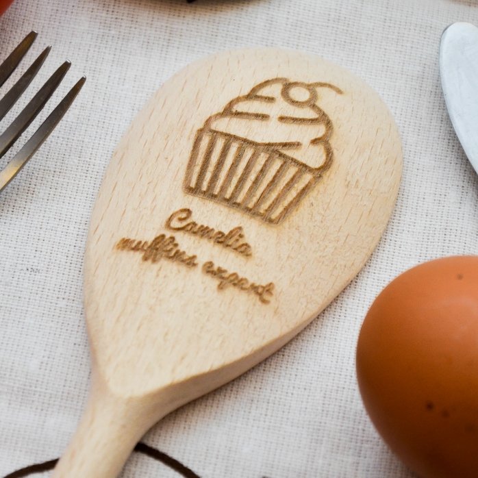 Gepersonaliseerde houten lepel - Muffins Expert