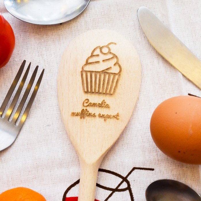 Gepersonaliseerde houten lepel - Muffins Expert