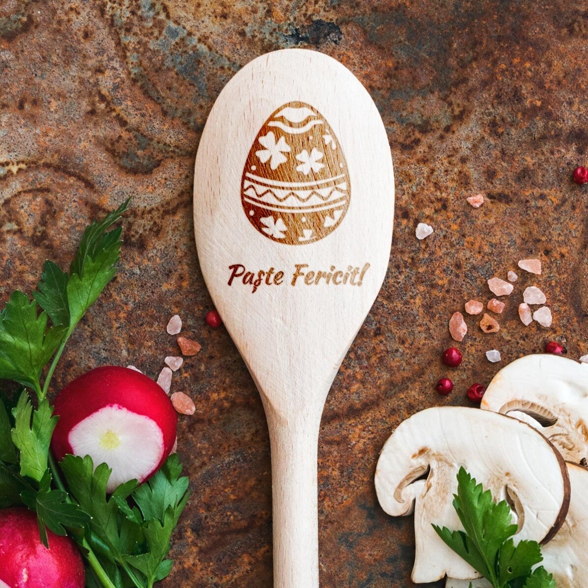 Gepersonaliseerde houten lepel - Pasen