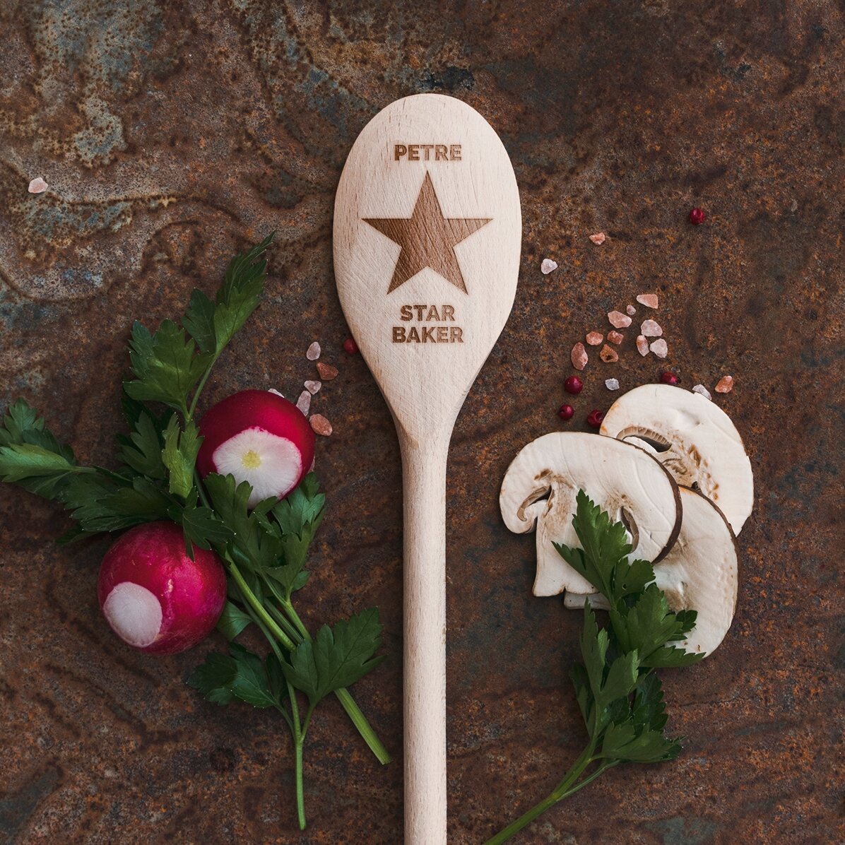 Gepersonaliseerde houten lepel - De ster van de keuken