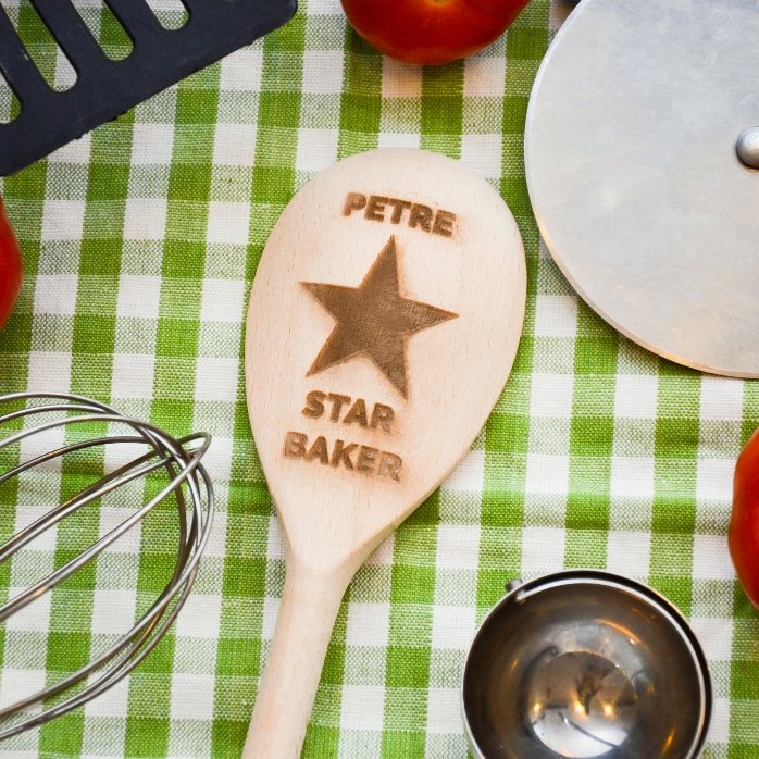 Gepersonaliseerde houten lepel - De ster van de keuken