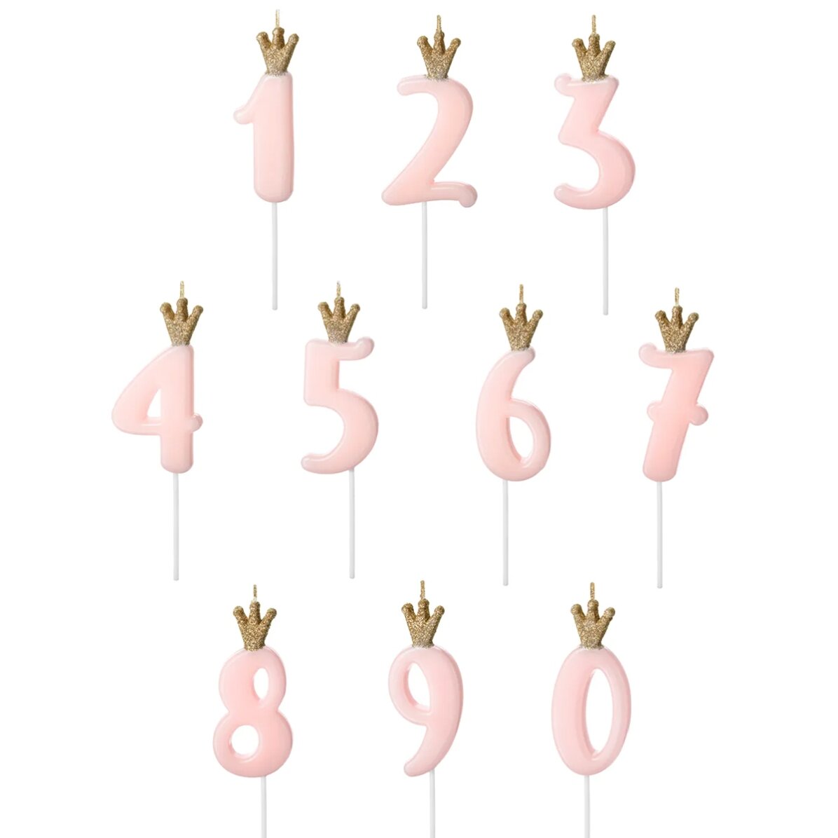 Taartkaarsjes - Roze figuurtje met kroontje, 9,5 cm
