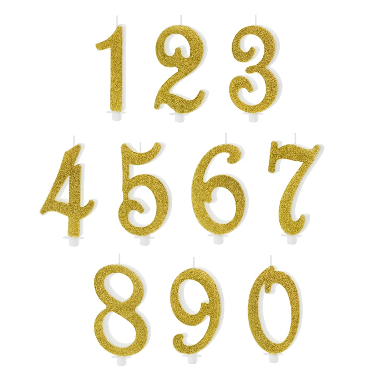 Taartkaarsjes - Gouden cijfers 10 cm