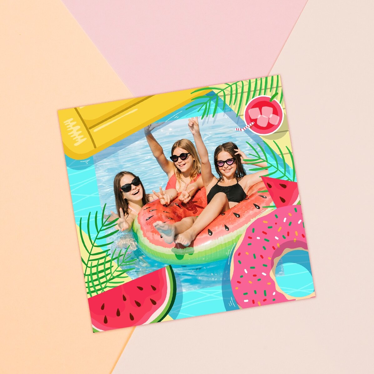 Gepersonaliseerde magneet van 10x10 met een foto - Summer time!