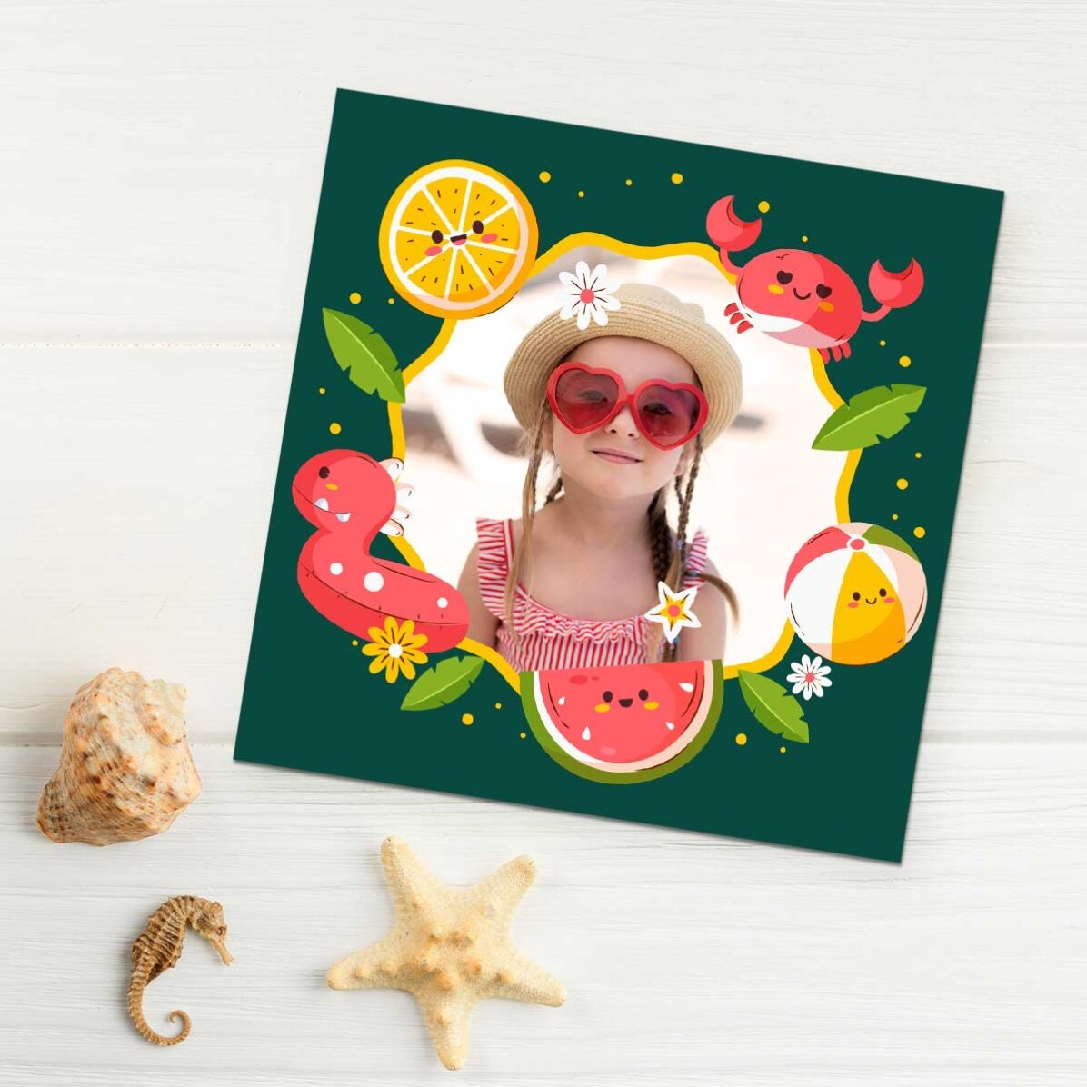 Gepersonaliseerde magneet van 10x10 met foto - Zomervakantie