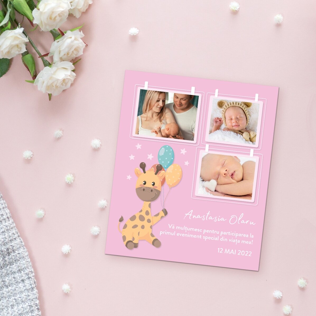 Gepersonaliseerde magneet van 10 x 12 cm met 3 foto
