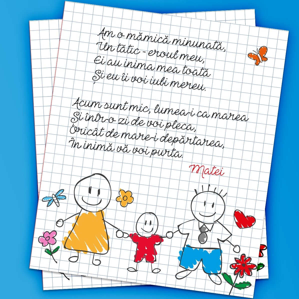Gepersonaliseerde magneet van 10 x 12 cm met een gedicht voor ouders – Jongetje