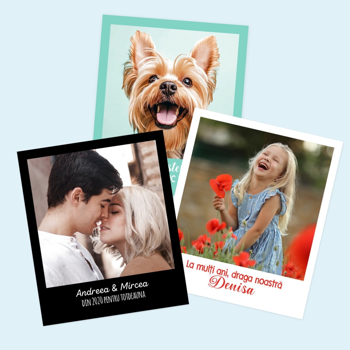 10x12 cm magnet personalised with a photo and text - Polaroid format